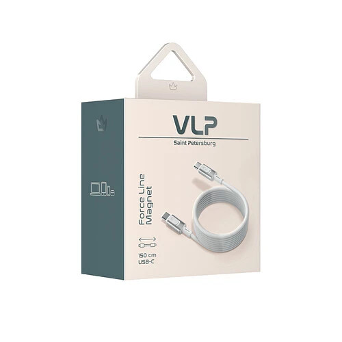 Дата-кабель VLP Force Line Magnet USB-C, 1.5м, 100W, белый