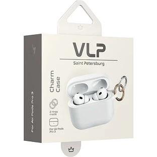 Чехол силиконовый VLP Charm Case для AirPods Pro 3, белый