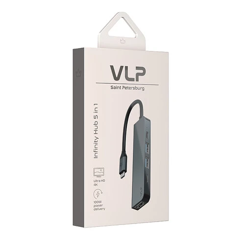 Адаптер VLP Infinity USB-C Hub 5 в 1, графитовый