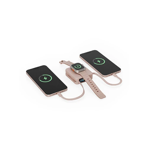 Аккумулятор внешний Energea MagPac MINI Plus, 10000 mAh Magnetic wireless 15W + С 20W +2 C cables and Display Pink