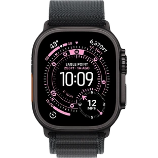 Apple Watch Ultra 3, GPS + Cellular, 49mm, Black Titanium Case with Black Alpine Loop - M