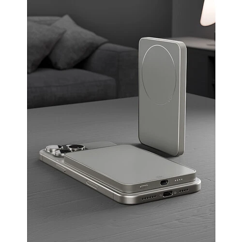 Аккумулятор внешний VLP Diamond Energy MagSafe, Qi2, 5000 mAh, USB-C, натуральный титан