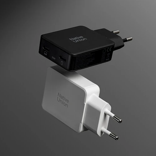 POCKET GAN CHARGER 65W, сетевое зарядное устройство 65W,  разъёмы 2xUSB-C. Цвет: чёрный