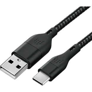 Зарядный кабель Rocket Urban USB-A/USB-C, 1м, нейлоновая оплётка, цвет: чёрно-серый
