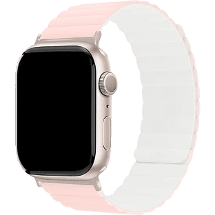 Ремешок uBear Mode для Apple Watch S/M (38, 40, 41 мм), силиконовый, розовый/бежевый 