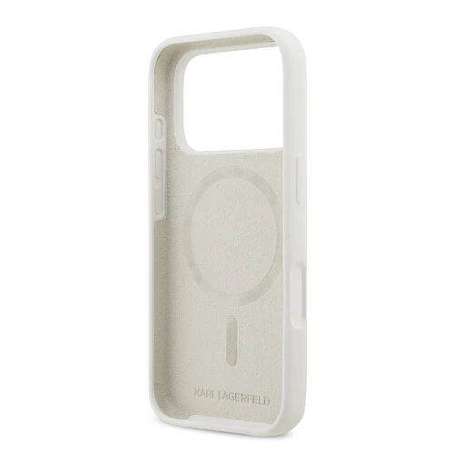 Чехол KARL LAGERFELD для iPhone 17 Pro Liquid Silicone Sketch Karl & Choupette Hard White (MagSafe)