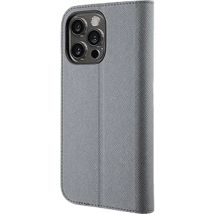 Lagerfeld для iPhone 13 Pro чехол PU Saffiano NFT Karl & Choupette Booktype Silver