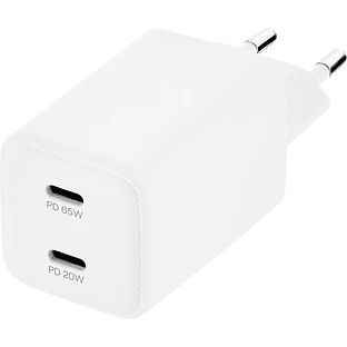 Cетевое зарядное устройство uBear Bridge USB-C, 65 Вт, GaN + Super Fast Charging, белый