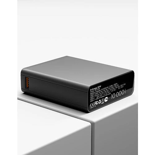 Аккумулятор внешний VLP B-Energy 10000mAh 30W, USB-C+USB-A, Стальной серый