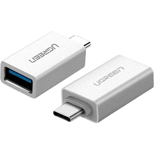 Переходник UGREEN US173-30155, Type C (M) to USB-A 3.0 (F), 5 Gb/s, пластиковый, White