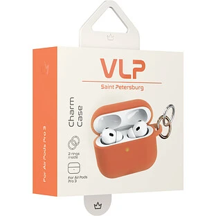 Чехол силиконовый VLP Charm Case для AirPods Pro 3, оранжевый