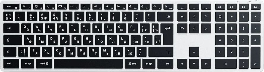 Беспроводная клавиатура Satechi Slim X3 Bluetooth Keyboard-RU. Раскладка - Русская. Цвет: серебристы