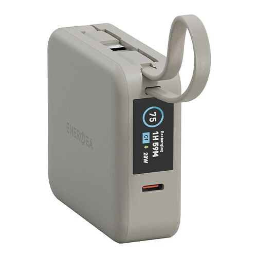 Аккумулятор внешний Energea MagPac MINI Plus, 10000 mAh Magnetic wireless 15W + С 20W +2 C cables and Display Sand