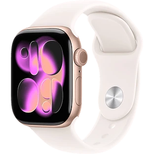 Apple Watch Series 11, GPS, 42mm, Rose Gold Aluminium Case with Light Blush Sport Band - S/M