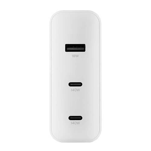 Сетевое зарядное устройство uBear Motion 140 Вт, 3 порта (2хUSB-C, 1хUSB-A), GaN + Super Fast Charging 2.0