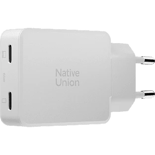 POCKET GAN CHARGER 65W, сетевое зарядное устройство 65W,  разъёмы 2xUSB-C. Цвет: белый