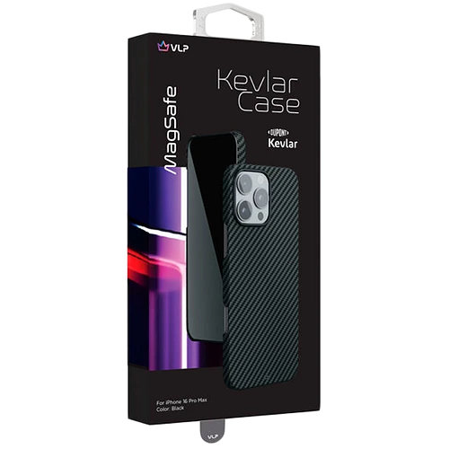 Чехол защитный VLP Kevlar Case с MagSafe для iPhone 16 Pro Max, черный