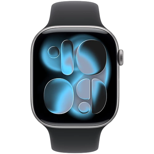 Apple Watch Series 11, GPS, 46mm, Space Grey Aluminium Case with Black Sport Band - S/M