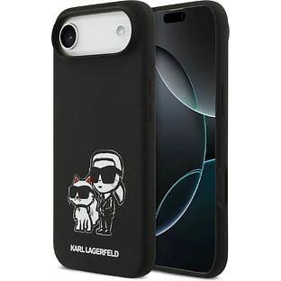 Чехол KARL LAGERFELD для iPhone Air Liquid Silicone Sketch Karl & Choupette Hard Black (MagSafe)