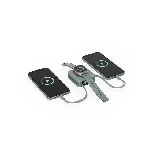 Аккумулятор внешний Energea MagPac MINI Plus, 10000 mAh Magnetic wireless 15W + С 20W +2 C cables and Display Sage