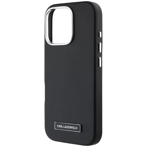 Lagerfeld для iPhone 16 Pro чехол PU Grained Full Wrapped & Metal Camera Hard Black (MagSafe)