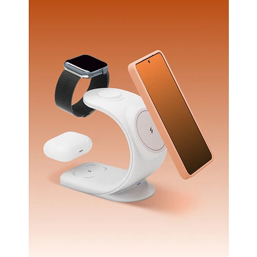 Беспроводное зарядное устройство VLP Powerstand 3 in 1 Qi2 для Apple, белое