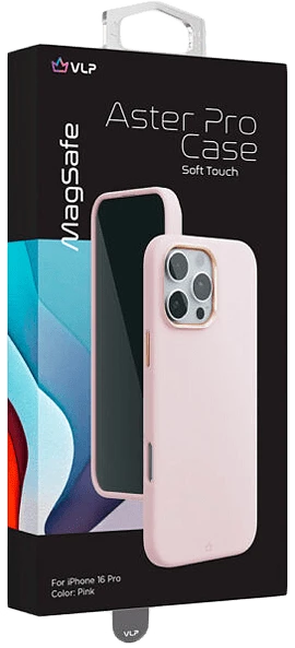 Чехол защитный VLP Aster Pro Case с MagSafe для iPhone 16 Pro, розовый