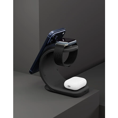 Беспроводное зарядное устройство VLP Powerstand 3 in 1 Qi2 для Apple, черное