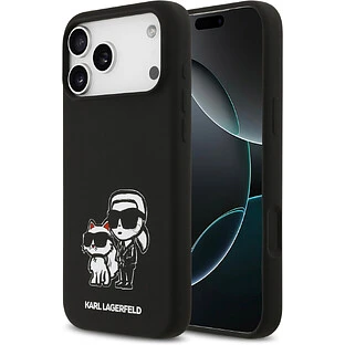 Чехол KARL LAGERFELD для iPhone 17 Pro Max Liquid Silicone Sketch Karl & Choupette Hard Black (MagSafe)
