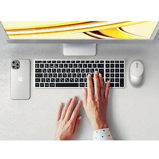 Клавиатура беспроводная Satechi Slim X2 Bluetooth Keyboard - русская раскладка. Цвет: серебристый