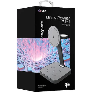 Беспроводное зарядное устройство VLP Unity Power 3 in 1 для Apple, серый космос