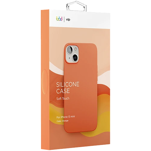 Силиконовый чехол VLP для iPhone 13 Mini, оранжевый