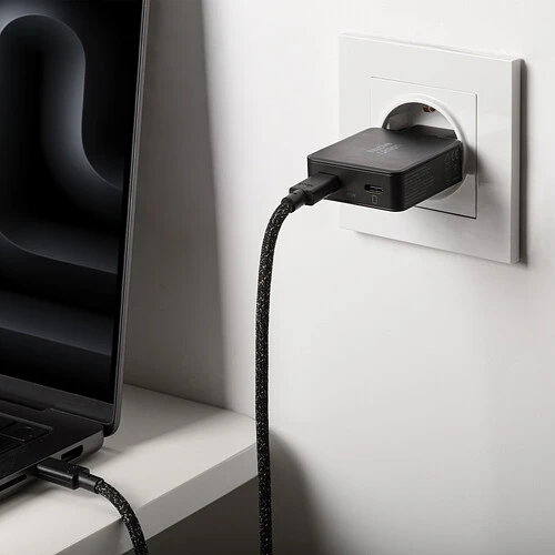 POCKET GAN CHARGER 65W, сетевое зарядное устройство 65W,  разъёмы 2xUSB-C. Цвет: чёрный