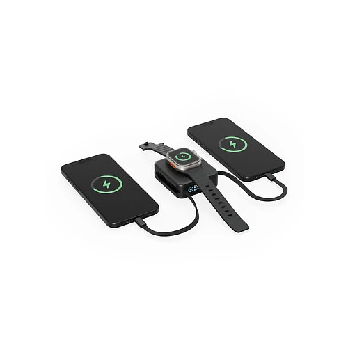 Аккумулятор внешний Energea MagPac MINI Plus, 10000 mAh Magnetic wireless 15W + С 20W +2 C cables and Display Black