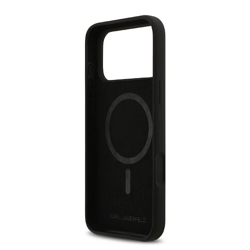 Чехол KARL LAGERFELD для iPhone 17 Pro Liquid Silicone Sketch Karl & Choupette Hard Black (MagSafe)