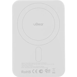 Внешний аккумулятор uBear Strike Power bank 5 000 mAh, PD30W, Qi2.2, белый
