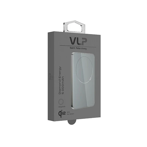 Аккумулятор внешний VLP Diamond Energy MagSafe, Qi2, 5000 mAh, USB-C, натуральный титан