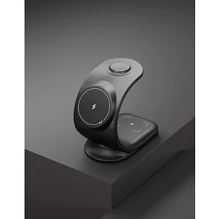 Беспроводное зарядное устройство VLP Powerstand 3 in 1 Qi2 для Apple, черное