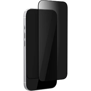 Стекло защитное 2.5D VLP Privacy Glass для iPhone 17/17 Pro/16 Pro с черной рамкой (Приватное)