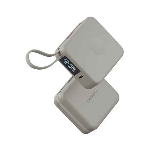 Аккумулятор внешний Energea MagPac MINI Plus, 10000 mAh Magnetic wireless 15W + С 20W +2 C cables and Display Sand