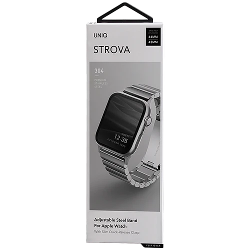 Ремешок Uniq для Apple Watch 49/46/45/44 mm Strova Strap Link Steel Silver