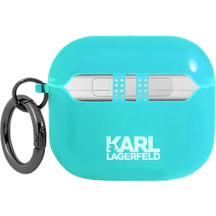 Чехол Lagerfeld для Airpods 3 TPU FLUO with ring Choupette Transp Blue