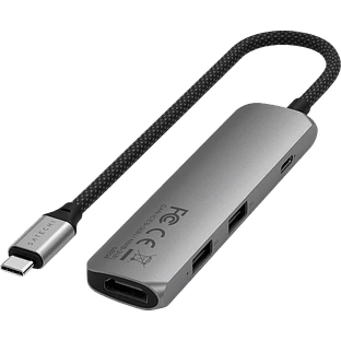 Адаптер Satechi 4-in-1 USB-C Slim Multiport Adapter with 4K HDMI and Fast Data Transfer - Серый космос