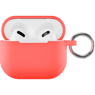 Чехол силиконовый VLP для AirPods 3 (2021),с кольцом, Soft Touch, кораловый