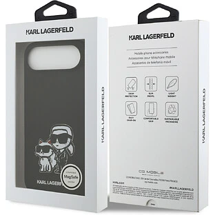 Чехол KARL LAGERFELD для iPhone Air Liquid Silicone Sketch Karl & Choupette Hard Black (MagSafe)