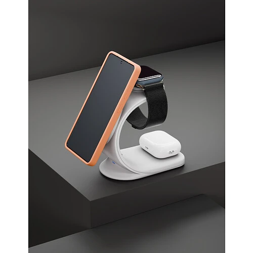 Беспроводное зарядное устройство VLP Powerstand 3 in 1 Qi2 для Apple, белое