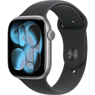 Apple Watch Series 11, GPS, 42mm, Space Grey Aluminium Case with Black Sport Band - S/M