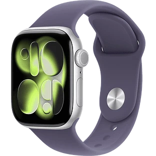 Apple Watch Series 11, GPS, 42mm, Silver Aluminium Case with Purple Fog Sport Band - M/L