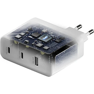 Сетевое зарядное устройство uBear Motion 140 Вт, 3 порта (2хUSB-C, 1хUSB-A), GaN + Super Fast Charging 2.0