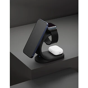 Беспроводное зарядное устройство VLP Powerstand 3 in 1 Qi2 для Apple, черное